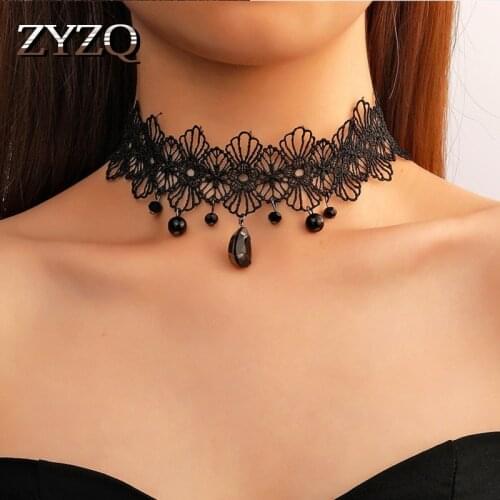 ZYZQ Cute Butterfly Clavicle Chain For Women Sexy Black Lace Short Necklace Romantic Valentines Day Gift Jewelry 2021