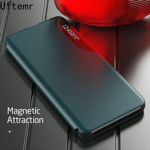 Uftemr Leather Smart View Window Flip Phone Cover Case for Samsung Galaxy A52 5G 2021 SM-A526B Magnetic Holder Book Coque