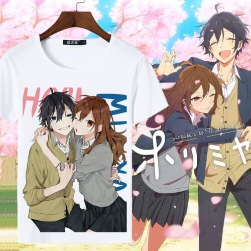 Horimiya Cosplay T Shirt Miyamura Izumi Hori Kyoko Cartoon Print Summer T-Shirt Anime Harajuku Top Tee Casual tshirt Costume