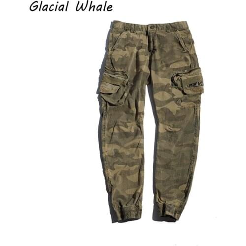 GlacialWhale Mens Cargo Pants Men 2021 Camouflage Joggers Male Hip Hop Streetwear Trousers Jogging Multi-pocket Pants For Men
