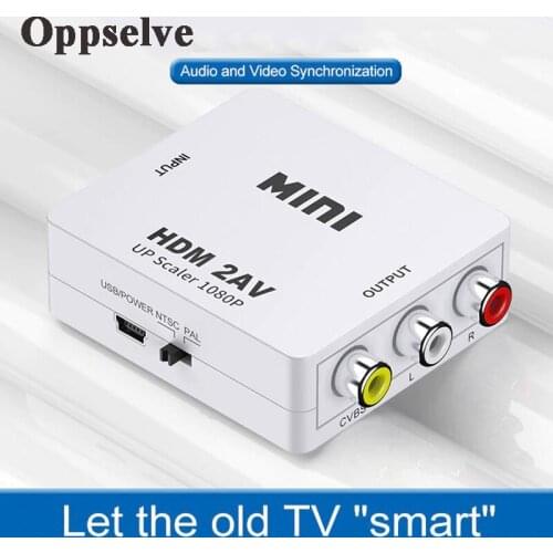 HDMI-compatible to AV/RCA CVBS L/R 1080P Video Converter For HDTV Projector Set Top Box DVD MINI AV2HDMI Adapter Converter Box