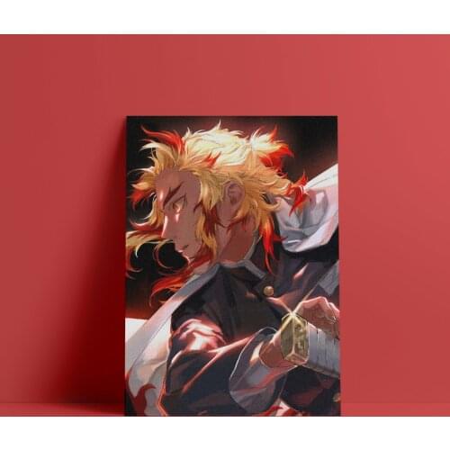Kyojuro Rengoku Kimetsu no Yaiba wall art canvas decoration poster living room prints family bedroom decoration canvas painting