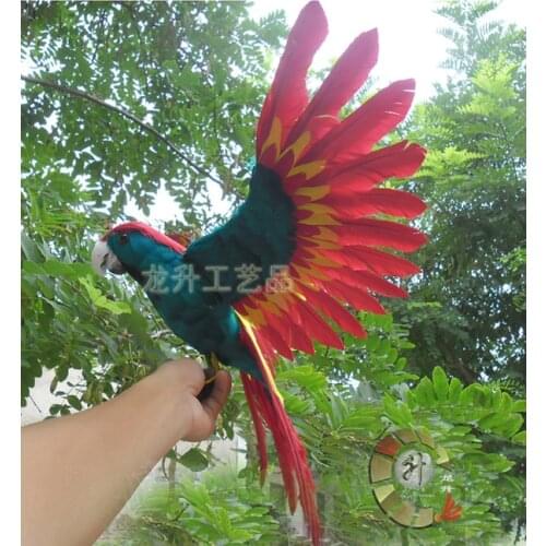 New simulation flying parrot toy polyethylene & furs green and red parrot model gift about 70x40cm 1941