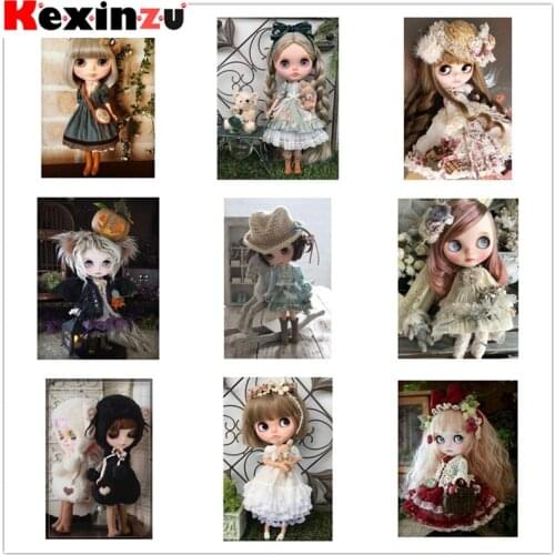 Kexinzu Full Square/Round 5D Diy Diamond Painting Cross Stitch "Cartoon Girl " Diamond 3D Embroidery Mosaic Home Decor