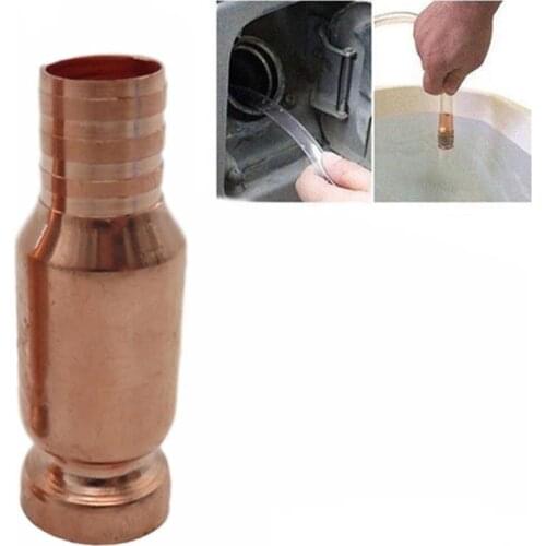 Red Copper Siphon Filler Pipe Manual Pumping Car Oil Pipe Fittings Siphon Connector Gasoline Fuel Water Shaker Siphon Diverter