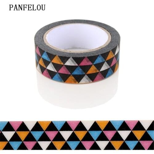 PANFELOU 1.5CMx10M Colorful blocks Dividing Stickers border separation adhesive paper washi tape DIY Scrapbooking Hand account