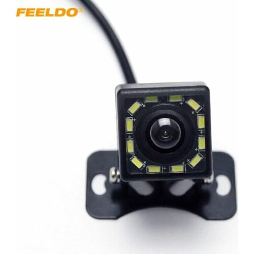 LEEWA Universal Night Vison Car Rear View Camera With 12LEDs Light Auto Reversing Backup Camera DC12V #CA3038