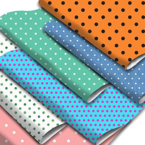Geometric Theme Faux Leather Sheets Dot Solid Color Printed Synthetic Leather Fabric 20x33cm for DIY Earrings Hair Bows Crafts