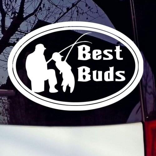 Best Buds Family Sticker Fishing Bait Hobbies Window Sticker Decal 17.8x12.3cm car styling sticker