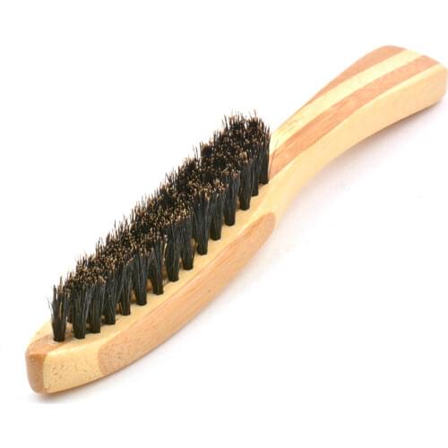 Face Massage Facial Hair Cleaning Brush Beard Brush Boar Bristle for Mens Mustache Shaving Comb Beech Long Handle