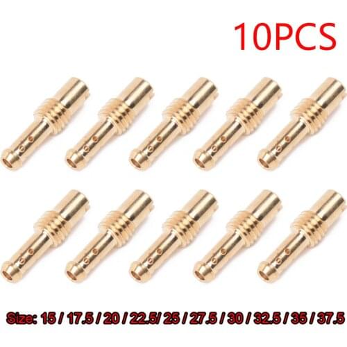 10 Pcs Motorcycle Carburetor Pilot Jet 8 Bleed Holes For MIKUNI VM/TM/TMX VM22/210 AX100 EN GN TZR TM TMS SIZE 10- 37.5 Blandnew