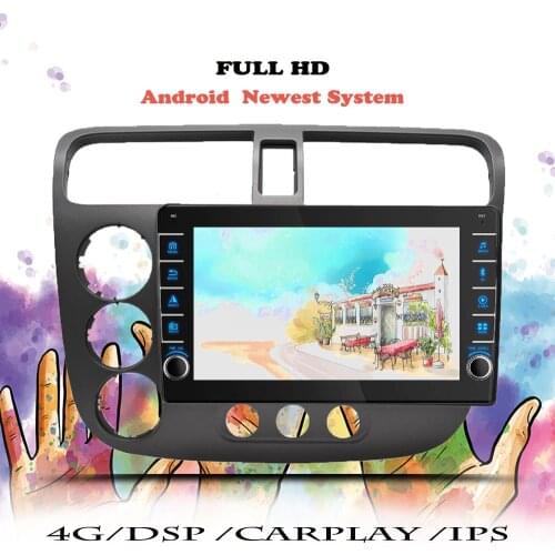 Multimedia Player Car Radio For Honda Civic 7 2000 2001 2002 2003 2004 2005 2006 Android Navigation GPS DVD Head Unit Cassette