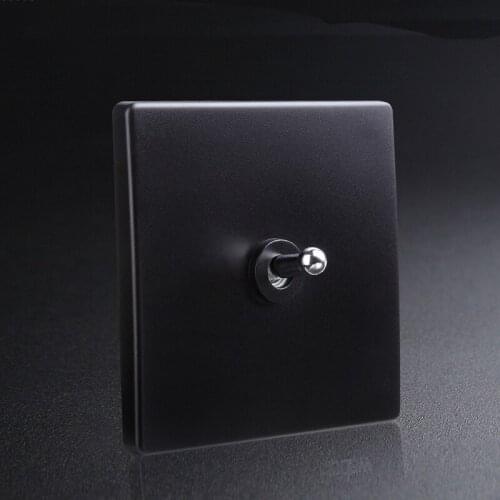 86 Type Toggle Switch Wall Led Light Silver Lever Switch Black 1-4 Gang One Open Single Double Control Switch