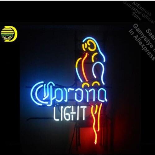 Neon Signs for Coron Light Parrot Bay Neon bulb Sign Beer Bar Pub Store Display Lamps Handcraft Glass Warehouse Sign Hotel Sign