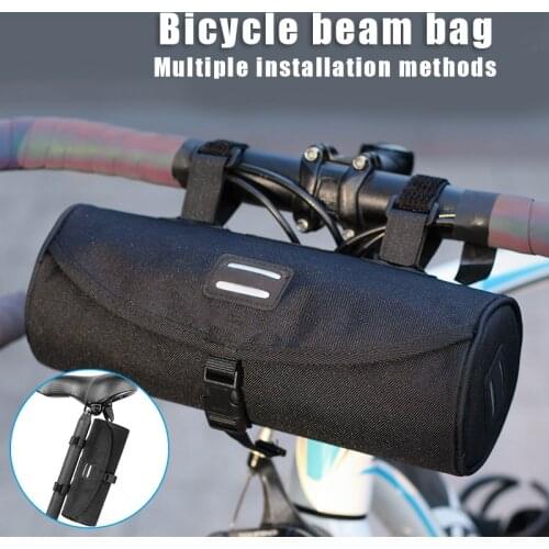 Newly Bike Handlebar Bag Reflective Bike Frame Pouch Bicycle Front Bag Multifunction Bike Storage Bag for Cycling Riding