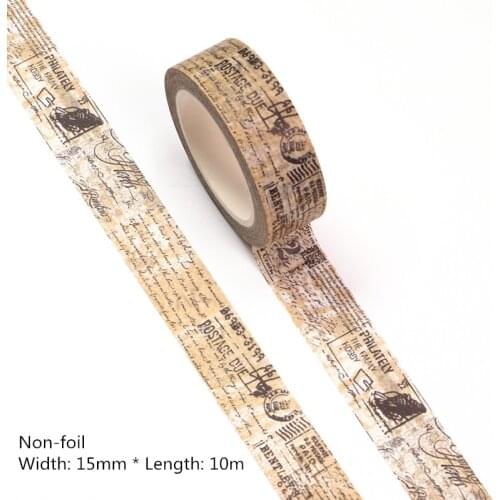 NEW 10pcs/lot 15MM*10m Stamp Postmark Decorative Washi Tape Scrapbooking Masking Tape Office Supply Adhesive Kawaii Stationery