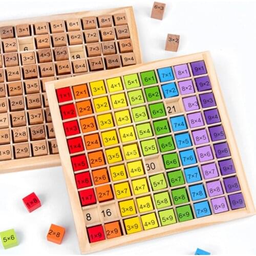 99 Multiplication Table Montessori Educational Wooden Toys Kids Learning Math Arithmetic Children Building Blocks Puzzle Toys