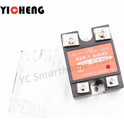 High quality AC control AC Voltage relay Single-phase solid state relay Transparent shell SSR-AA relay control voltage+radiator