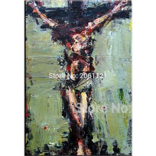 Hand painted Jesus oil painting Christ good Friday canvas wall art abstract religion canvas picture Jesus on the cross