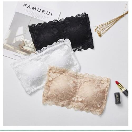 Front Closure Sexy Push Up Bra Sexy Top Women Strapless Bra Lace Tube Padded Bra Bralette Strapless Seamless Lingerie 2021 new