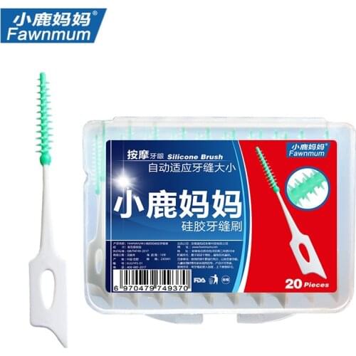 New Massage Interdental Brush Silicone Interdental Brush Brushes 20 Pieces Tooth Cleaning Dental Toothpicks Adults Oral Hygiene