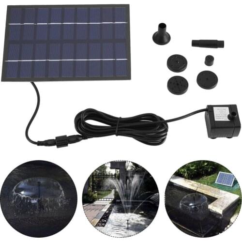 Solar Panel Powered Water Fountain Pump Fish Tank Pond Pool Home Garden Watering Kit Black Solar Panel Water Pump 200L/h