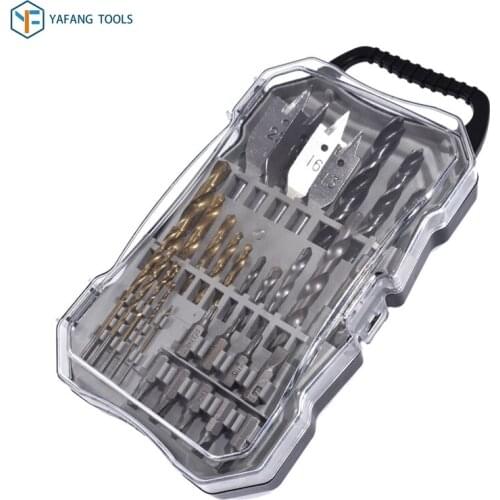 31pcs/set Woodworking and Metalworking Masonry Drill Bits Screw Bit Carbon Alloy Steel Hole Cutter Power Tools