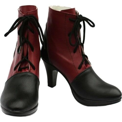 Kuroshitsuji Grell Sutcliff Shoes Cosplay Black Butler Grell Sutcliff Cosplay Short Boots High Heel Shoes Custom Made Any Size