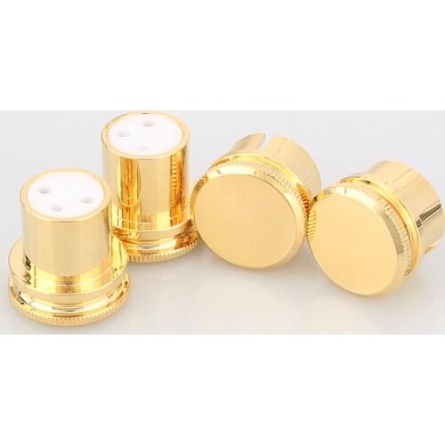 1 Pair male+female Gold Plated Copper XLR Plug caps hifi audio protective xlr plug caps