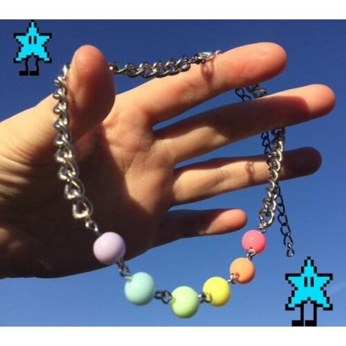 Acrylic Women Necklace Chain Punk Bead Splice Chains and Necklaces for Women Kpop Goth Gothic Jewelry Fashion Accessories