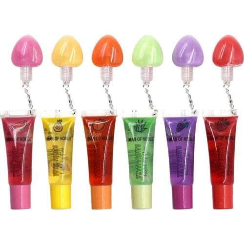 Crystal Jelly Lip Gloss With Pendant Lip Plumper Oil Shiny Clear Lip Oil Moisturizing Women Lipgloss Balm Makeup Cosmetics 1PC