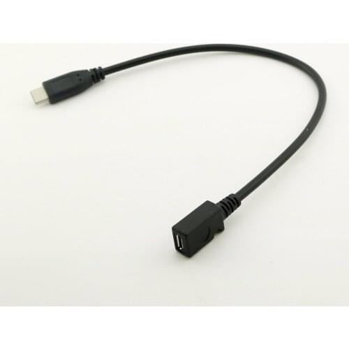 1pcs USB 3.1 Type C Male Plug to Micro USB 2.0 B Female Jack Data Adapter Cable for Macbook Mobile Phone