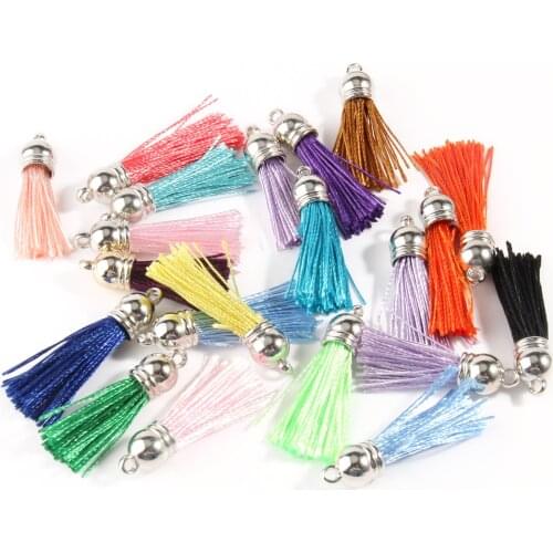 40pcs 39mm Polyester Silk Tassel Brush Pendant Earring Charm Satin Tassel DIY Jewelry Making Findings Handmade Craft Supplier