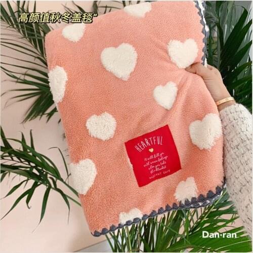 3D Heart Thermal Sherpa Sweet heart Pink Grey Heart Infant Quilt Baby Blanket Newborn Soft Crib Beddings Winter Baby Swaddle