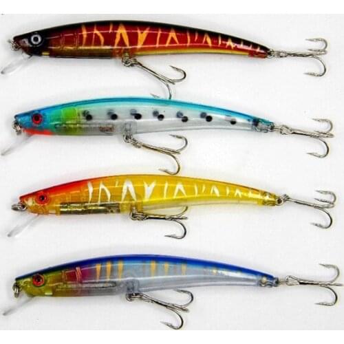 4Pcs 11.5cm 11.2g Long Minnow Fishing Lure 3D Eyes Hard Bait Swimbait Bass Killer Fishing Tackle