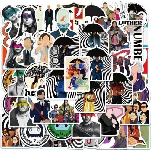 50pcs/pack The Umbrella Academy Classic TV Show Graffiti Stickers For Skateboard Box Computer Notebook Car Childrens Toys