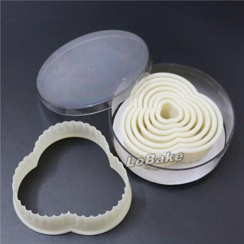 7pcs/set) Fluted Flower shape cookie molds Kitchen Tools Mini Cake decorating tools Cupcake fondant Biscuit pastry accessories