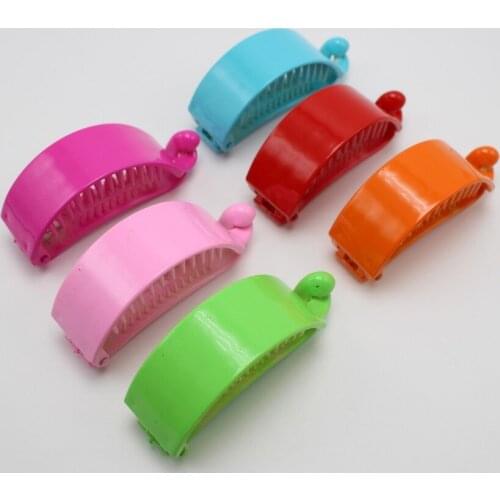 8 Mixed Color Plastic Banana Clips Hair Claw Ponytail Holder 75mm for DIY Craft