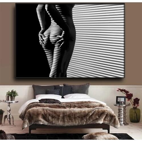 Abstract Nude Women Canvas Painting Black White Modern Posters and Prints Cuadros Wall Art Pictures for Living Room Home Decor