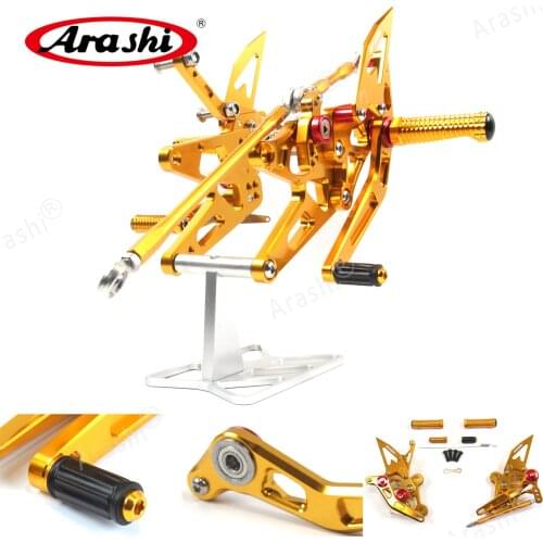 Arashi CNC Adjustable Footrest For YAMAHA YZF R1 2005 2006 Foot Pegs Rear Sets Rearset YZF-R1 2005-2006