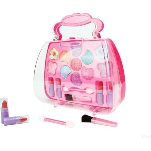 Safe Non Toxic Children Girl Princess Makeup Set Eyeshadow Lipstick Brush Kit Pretend Play Education Toy HBB
