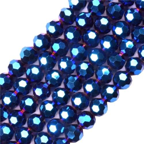 Shining Blue 4 6 8mm Czech Faceted Crystal Football Beads 36Colors Glass Round Crafts Beads for Jewelry Making Wholesale