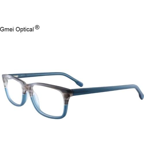 Gmei Optical Acetate Rectangular Full Rim Mens Prescription Glasses Frames Women Myopia Optical Frame With Spring Hinges T8061