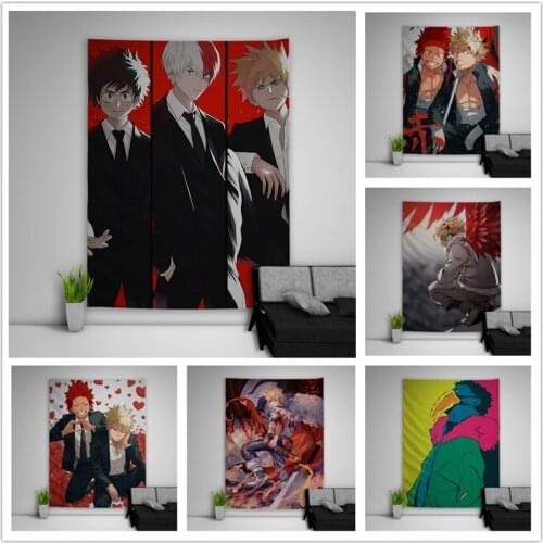 Boku no Hero Academia Midoriya Izuku Bakugou Katsuki Tapestry Art Wall Hanging Sofa Table Bed Cover Home Decor Dorm Gift