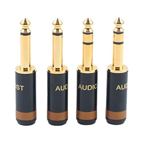 Hifi 6.35mm audio plug single and Double channel 1CH 2CH audio 6.5 microphone head gold-plated mixer microphone Connector