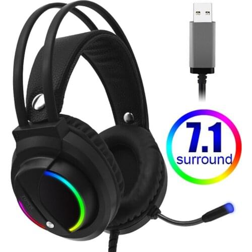 Gaming Headsets 7.1 Surround Sound USB 3.5mm Wired Game Headphones with Microphone Stereo LED USB Headphone For PC PS4 Gamers