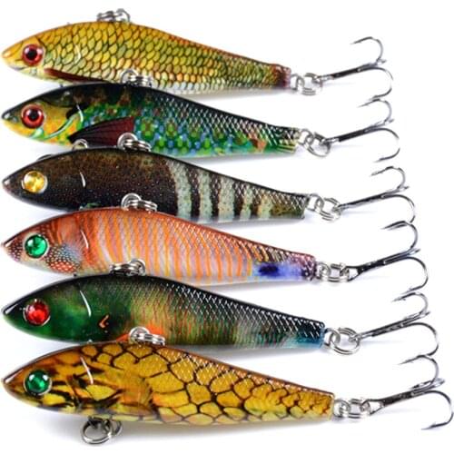 6pcs 6.5cm 8.5g Artificial Bait metal Fishing Lures Jig Winter Minnow Hard Sea River Vib Ice Goods For Wobbler For Trolling