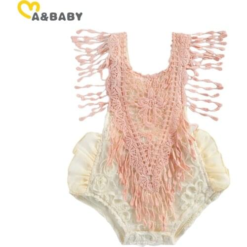 Ma&Baby 0-24M Princess Lace Tassel Baby Girls Romper Toddler Newborn Infant Girls Summer Jumpsuit Overalls Birthday Costumes