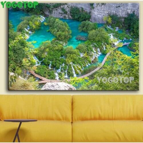 Plitvice Lakes Croatia landscape Nice Painting Diy Diamond painting Full mosaic diamond embroidery Cross Stitch Wall Art YY4953