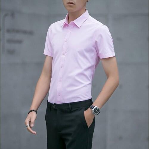 2021 New Fashion Brand Mens Summer Business Shirt Short Sleeves Turn-down Collar Shirts Men Korean Clothing Plus Size 5XL